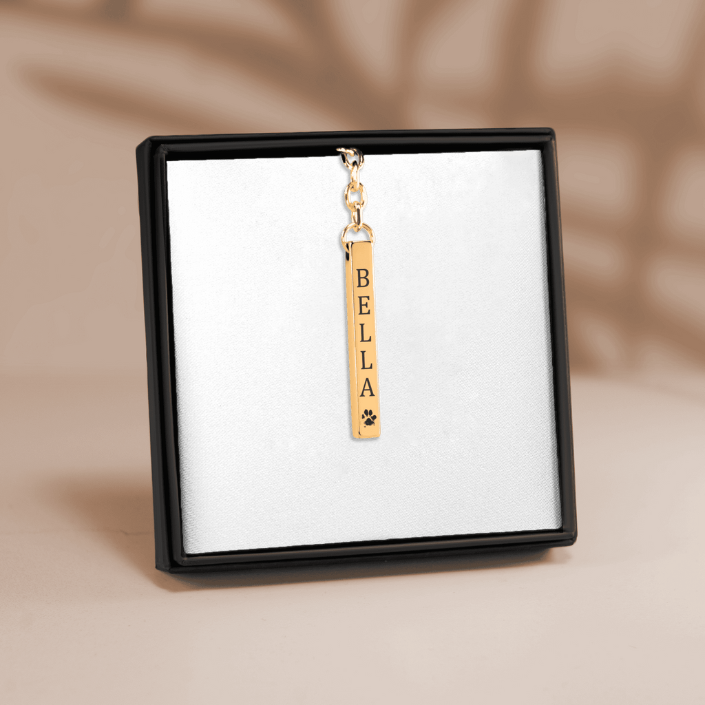 Personalized Pet Name Keychain | Custom Dog & Cat Mom Gift | Engraved Pet Keychain