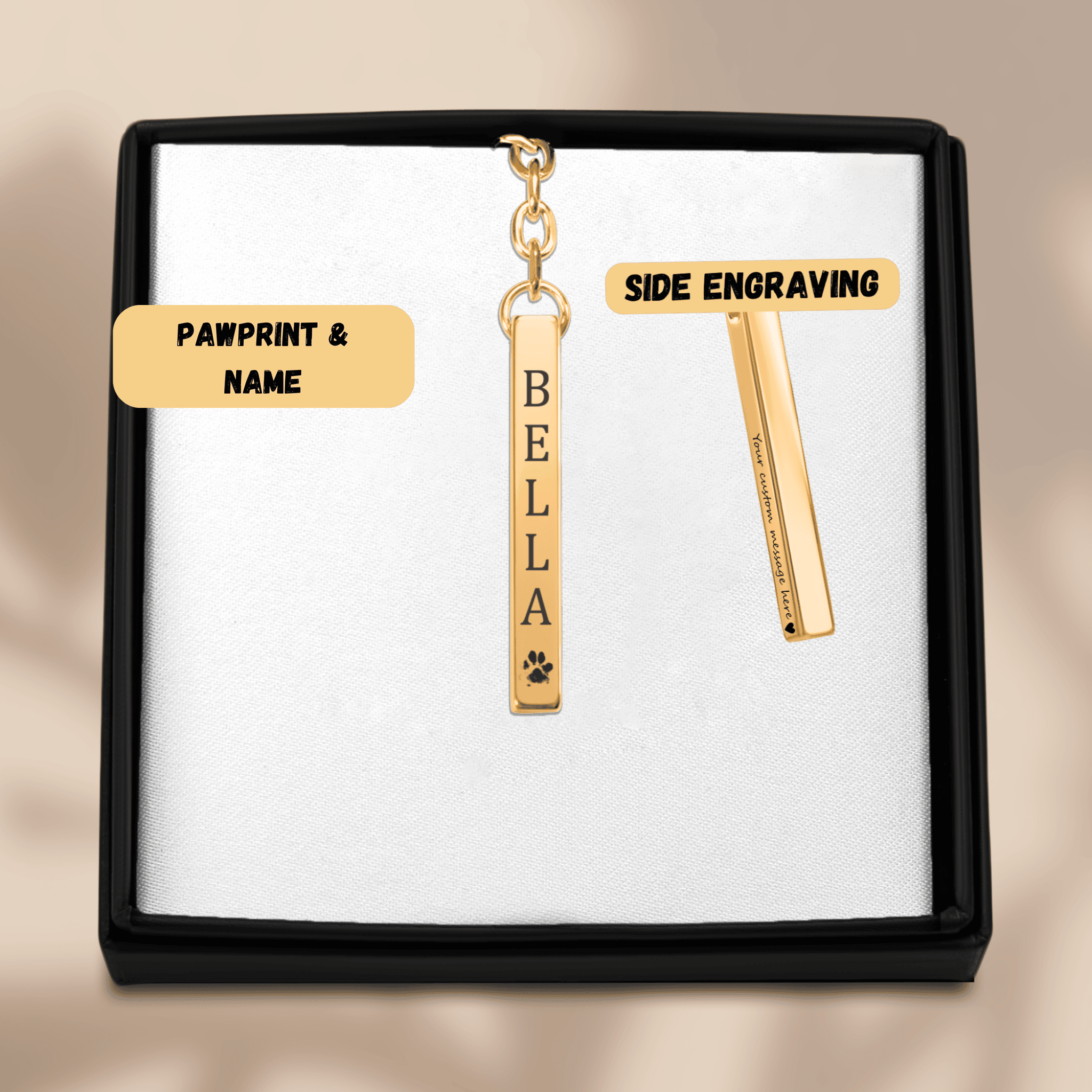 Personalized Pet Name Keychain | Custom Dog & Cat Mom Gift | Engraved Pet Keychain