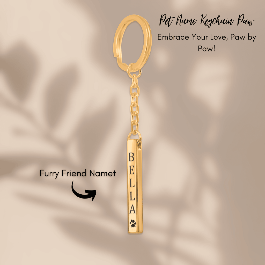 Personalized Pet Name Keychain | Custom Dog & Cat Mom Gift | Engraved Pet Keychain