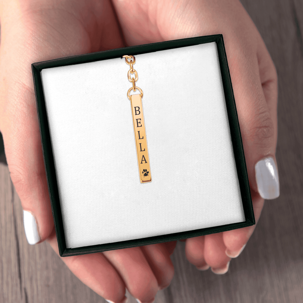 Personalized Pet Name Keychain | Custom Dog & Cat Mom Gift | Engraved Pet Keychain
