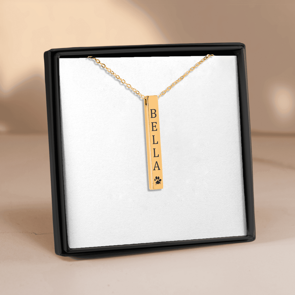 Personalized Pet Name & Paw Print Necklace | Custom Dog & Cat Mom Gift