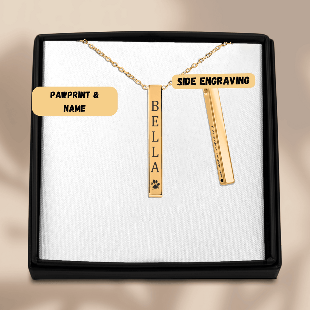 Personalized Pet Name & Paw Print Necklace | Custom Dog & Cat Mom Gift