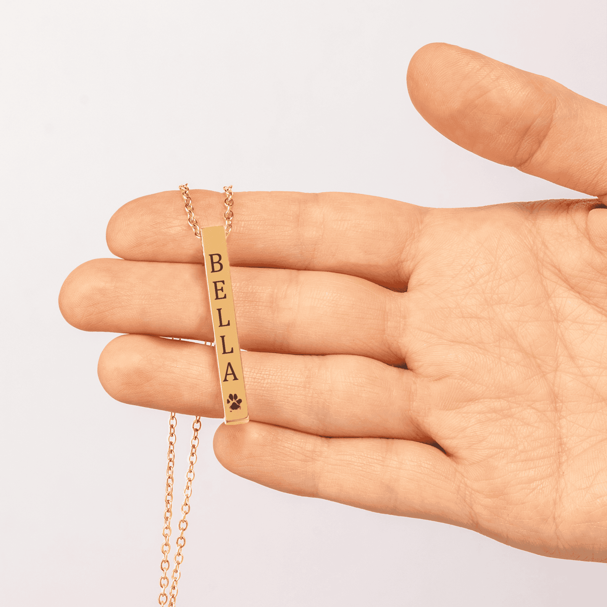 Personalized Pet Name & Paw Print Necklace | Custom Dog & Cat Mom Gift