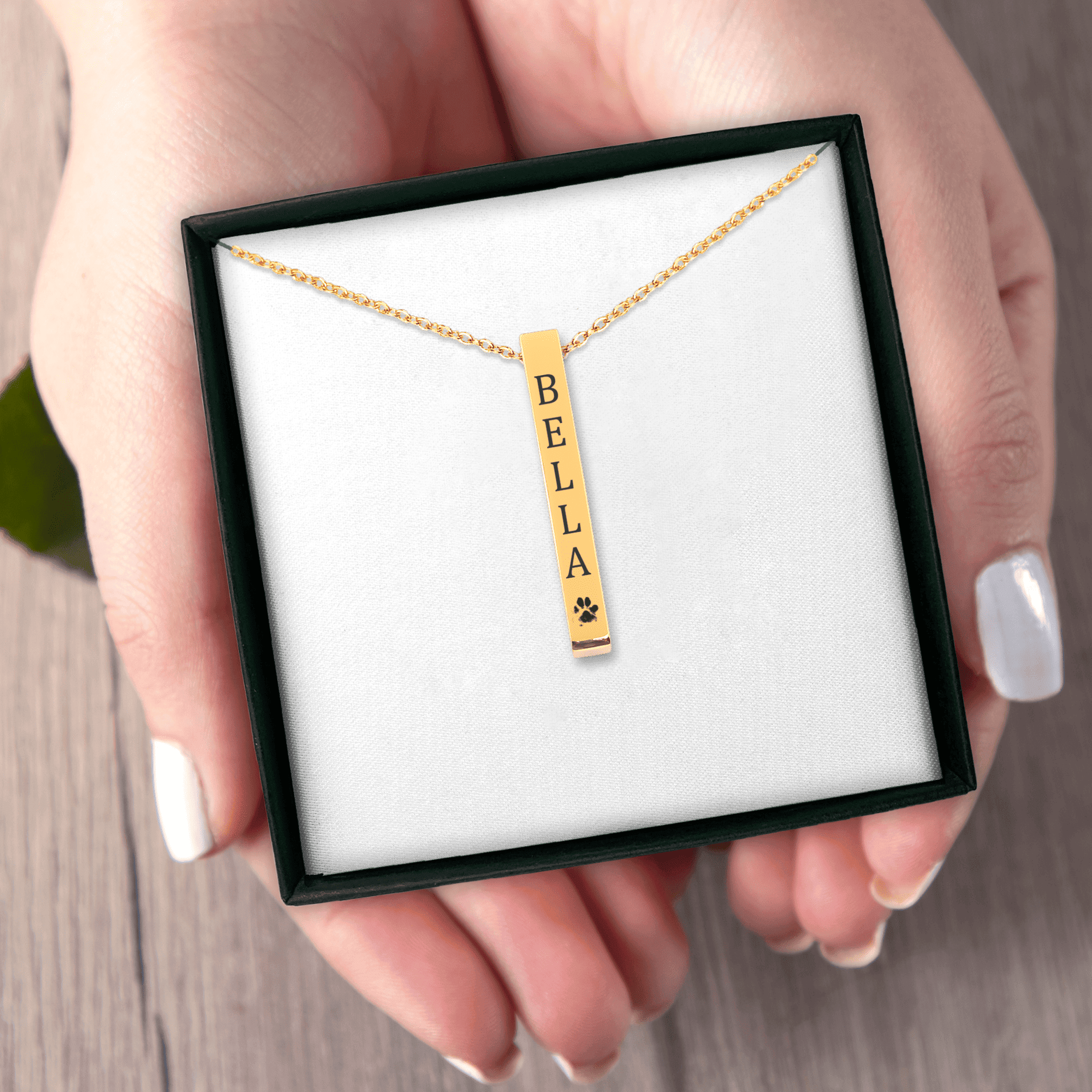 Personalized Pet Name & Paw Print Necklace | Custom Dog & Cat Mom Gift