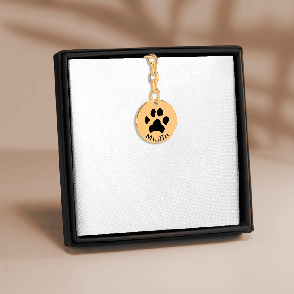 Personalized Paw Print Keychain | Custom Pet Memorial Keychain | Dog & Cat Gift