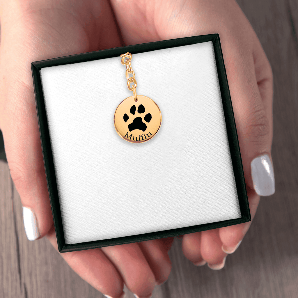 Personalized Paw Print Keychain | Custom Pet Memorial Keychain | Dog & Cat Gift
