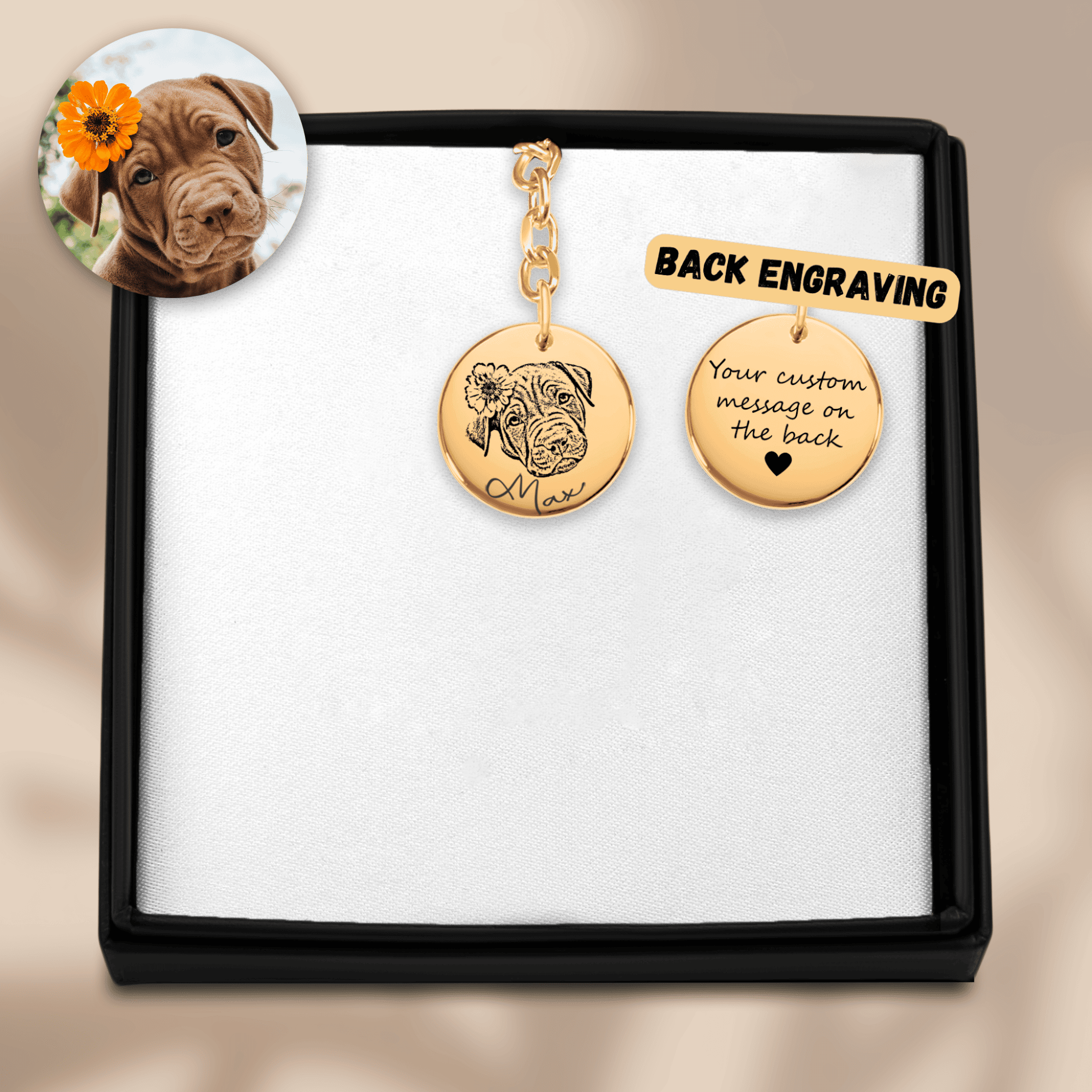 Custom Pet Portrait Keychain | Personalized Dog & Cat Mom Gift | Pet Memorial