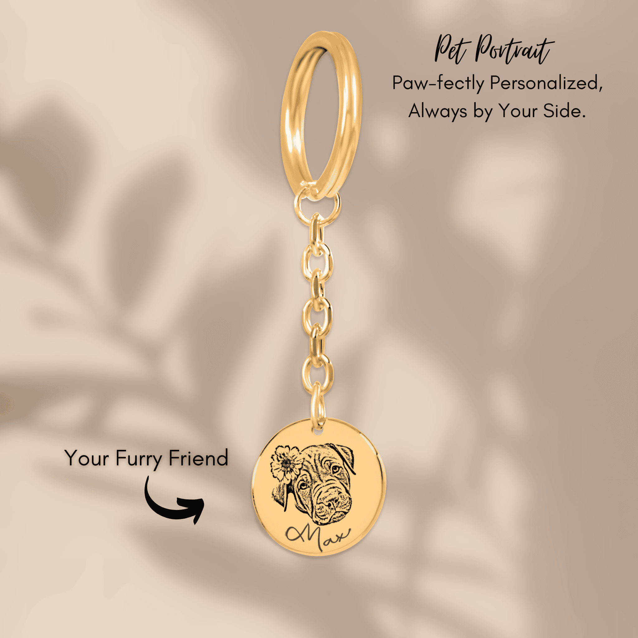Custom Pet Portrait Keychain | Personalized Dog & Cat Mom Gift | Pet Memorial