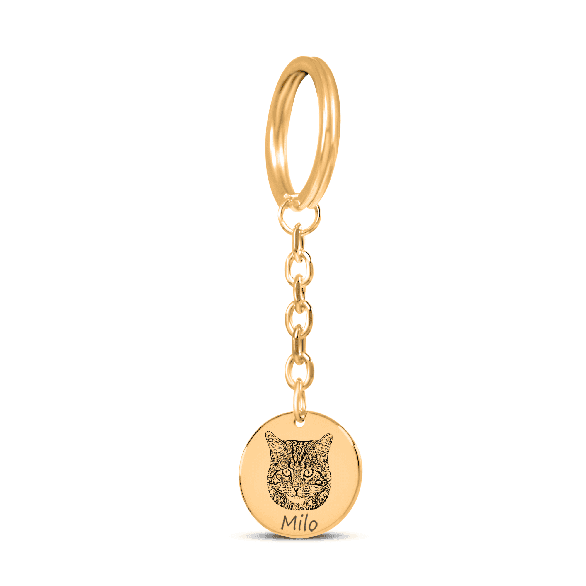 Custom Cat Portrait Keychain | Personalized Cat Mom Gift | Pet Memorial Keychain
