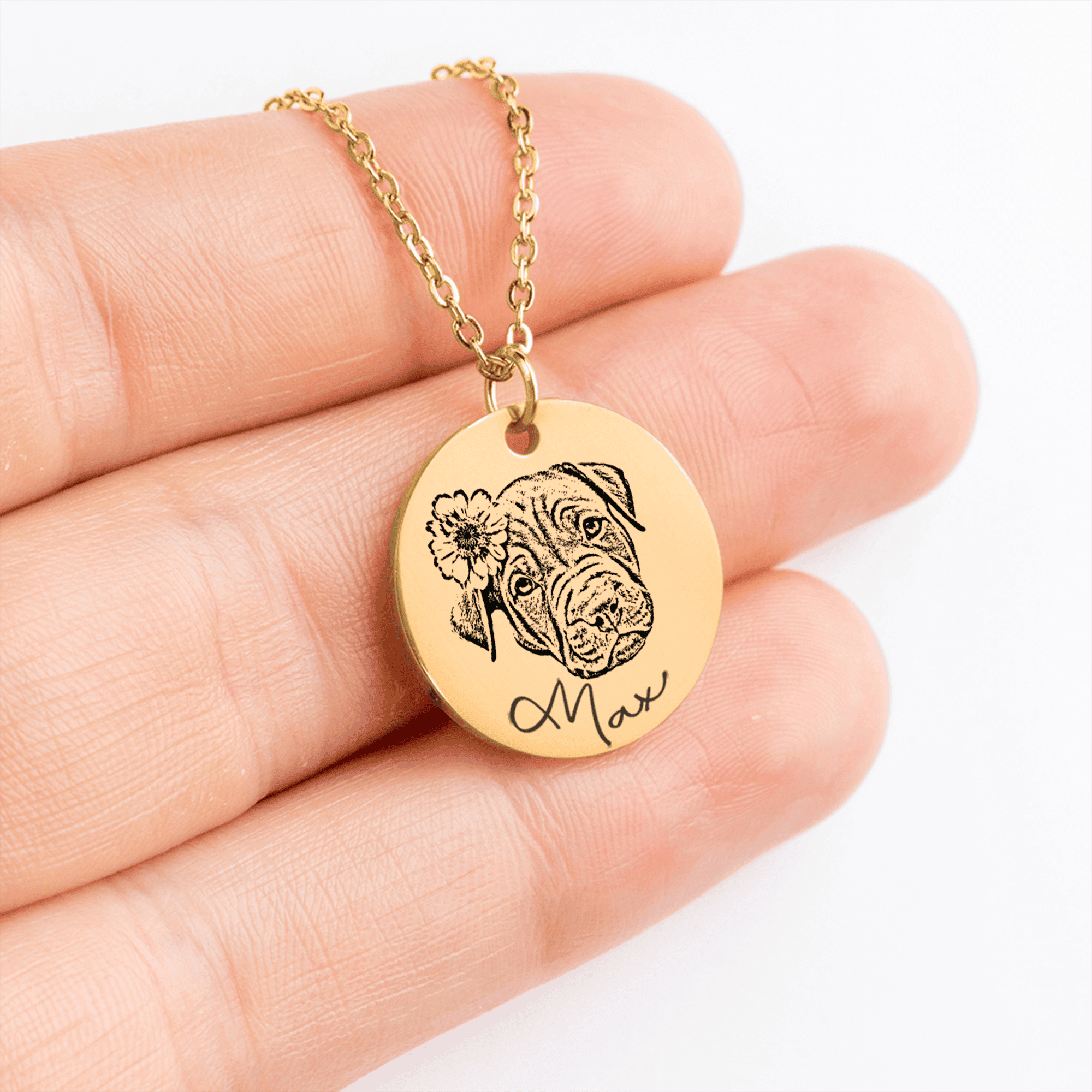 Custom Dog Portrait Necklace | Personalized Dog Mom Gift | Pet Memorial Jewelry