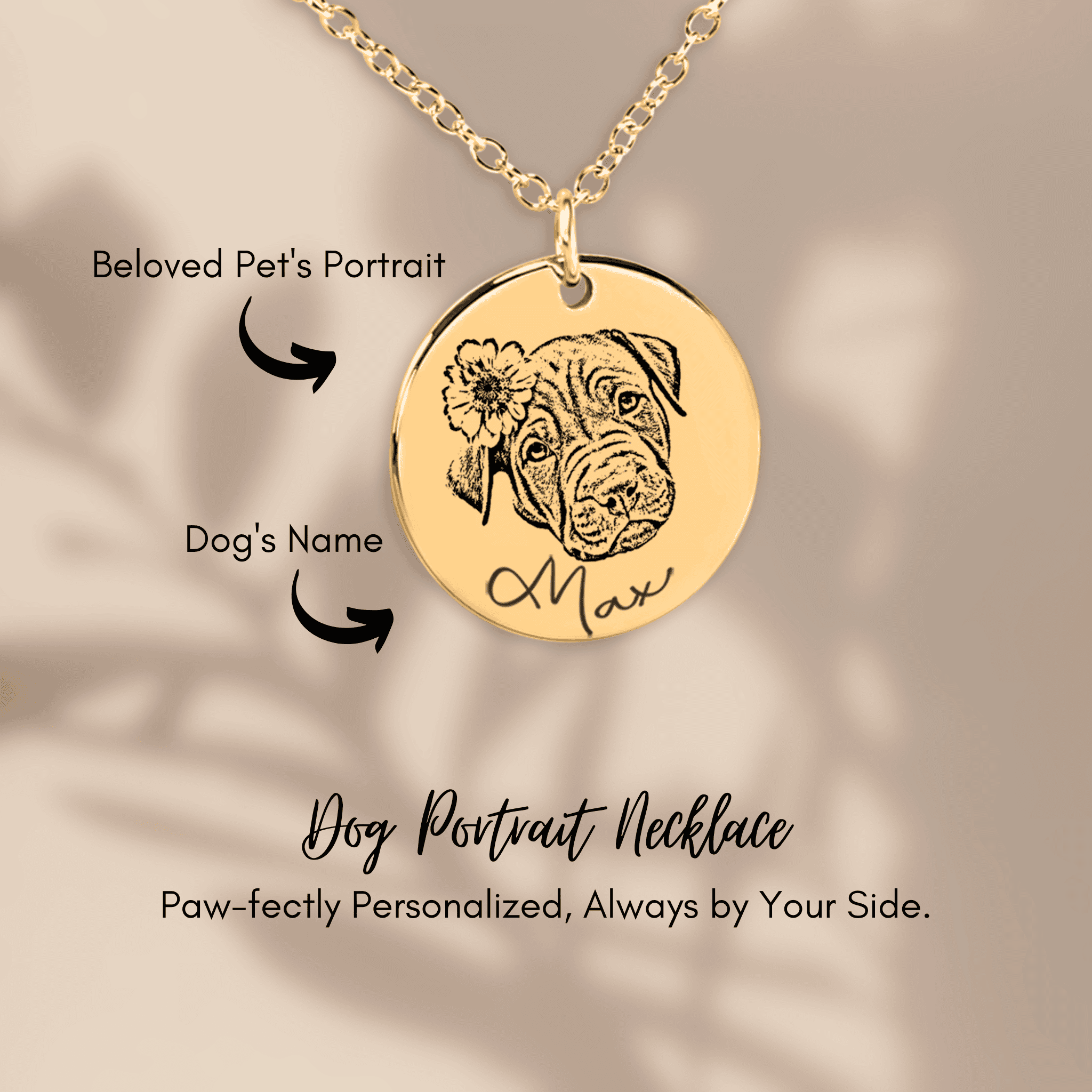 Custom Dog Portrait Necklace | Personalized Dog Mom Gift | Pet Memorial Jewelry