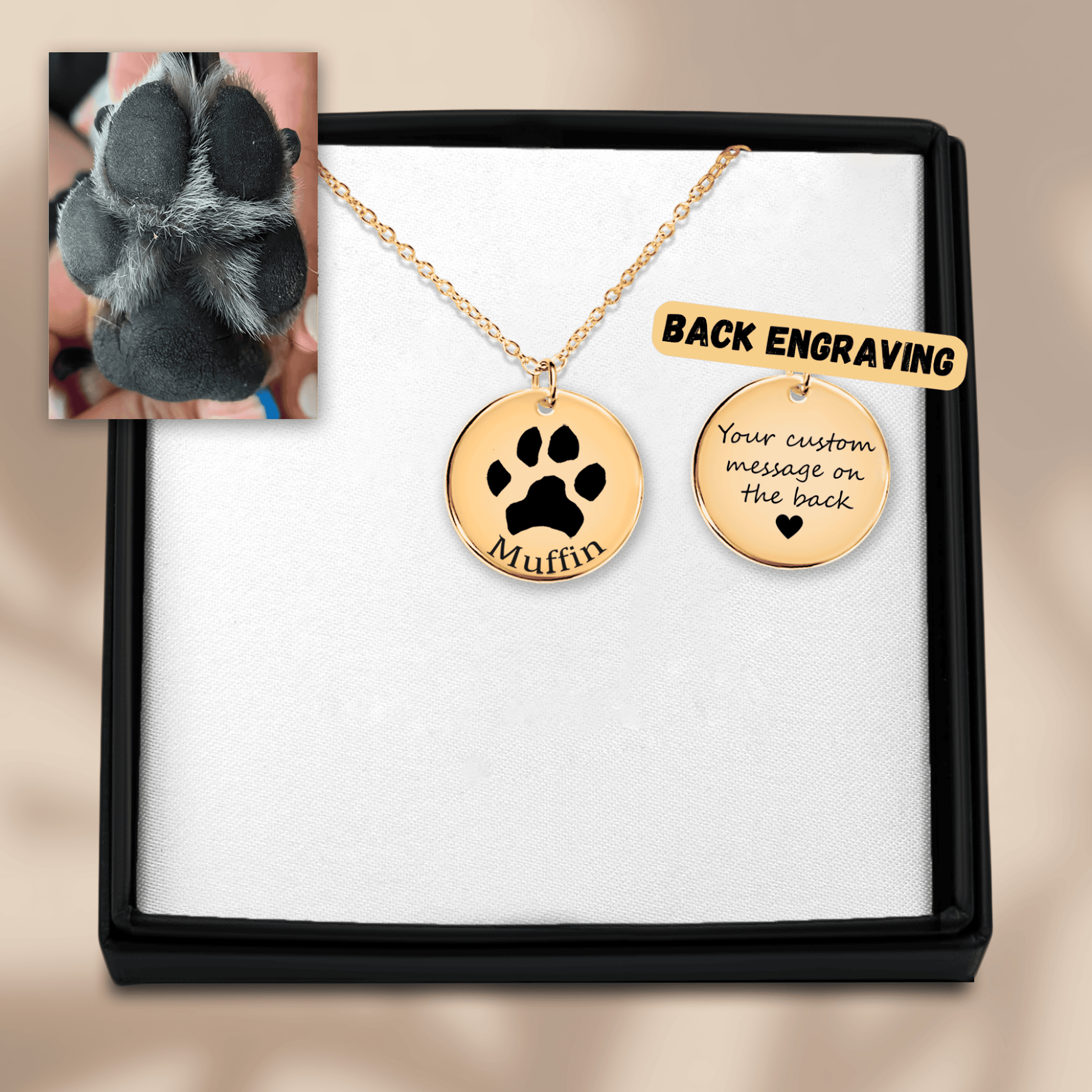 Personalized Paw Print Necklace | Custom Pet Memorial Jewelry | Dog & Cat Mom Gift