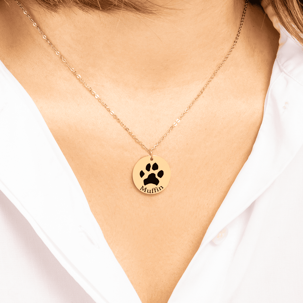Personalized Paw Print Necklace | Custom Pet Memorial Jewelry | Dog & Cat Mom Gift