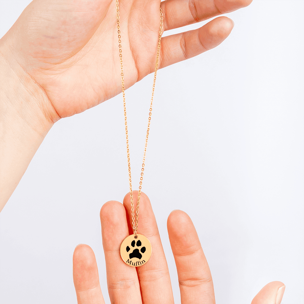 Personalized Paw Print Necklace | Custom Pet Memorial Jewelry | Dog & Cat Mom Gift