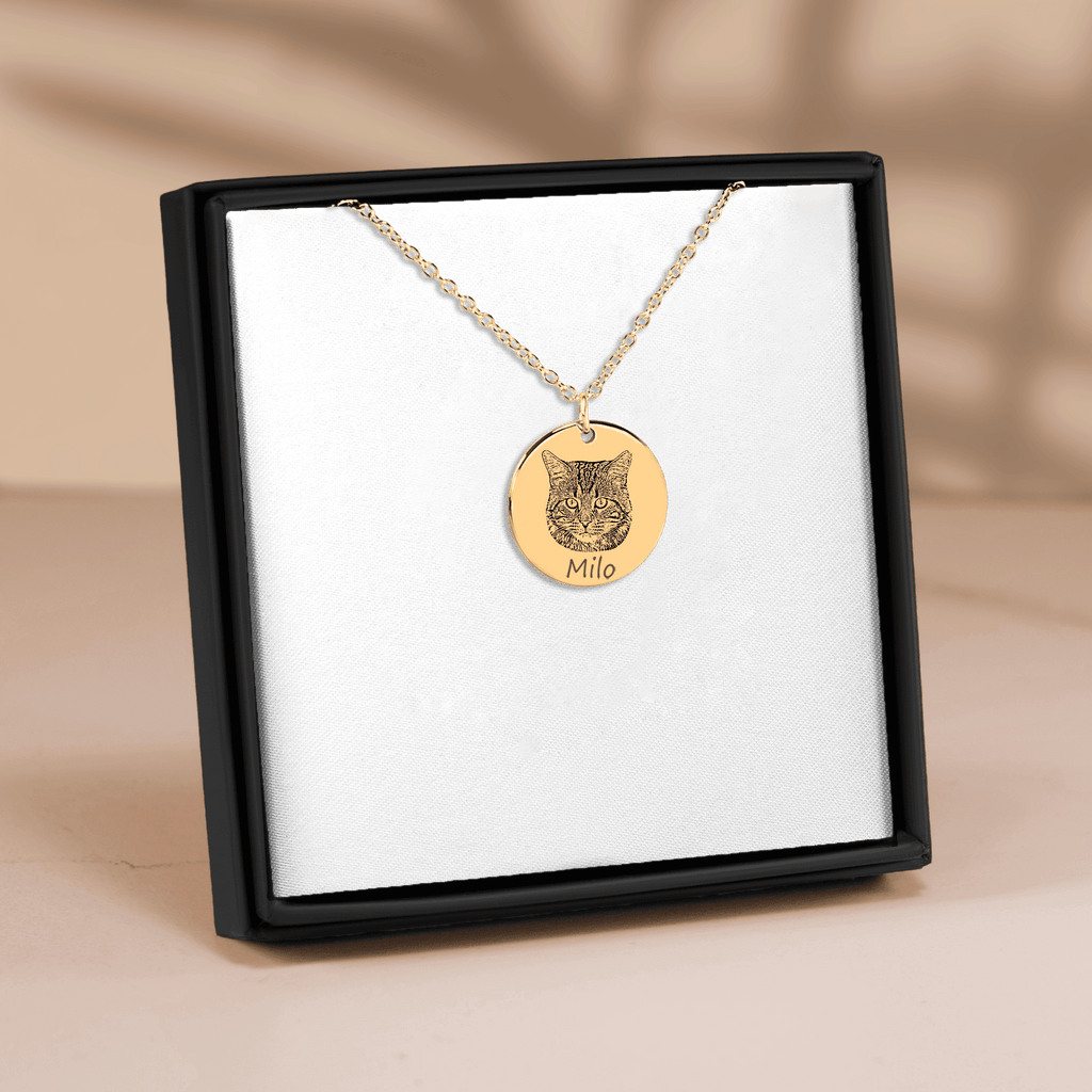 Custom Cat Portrait Necklace | Personalized Cat Mom Gift | Pet Memorial Jewelry