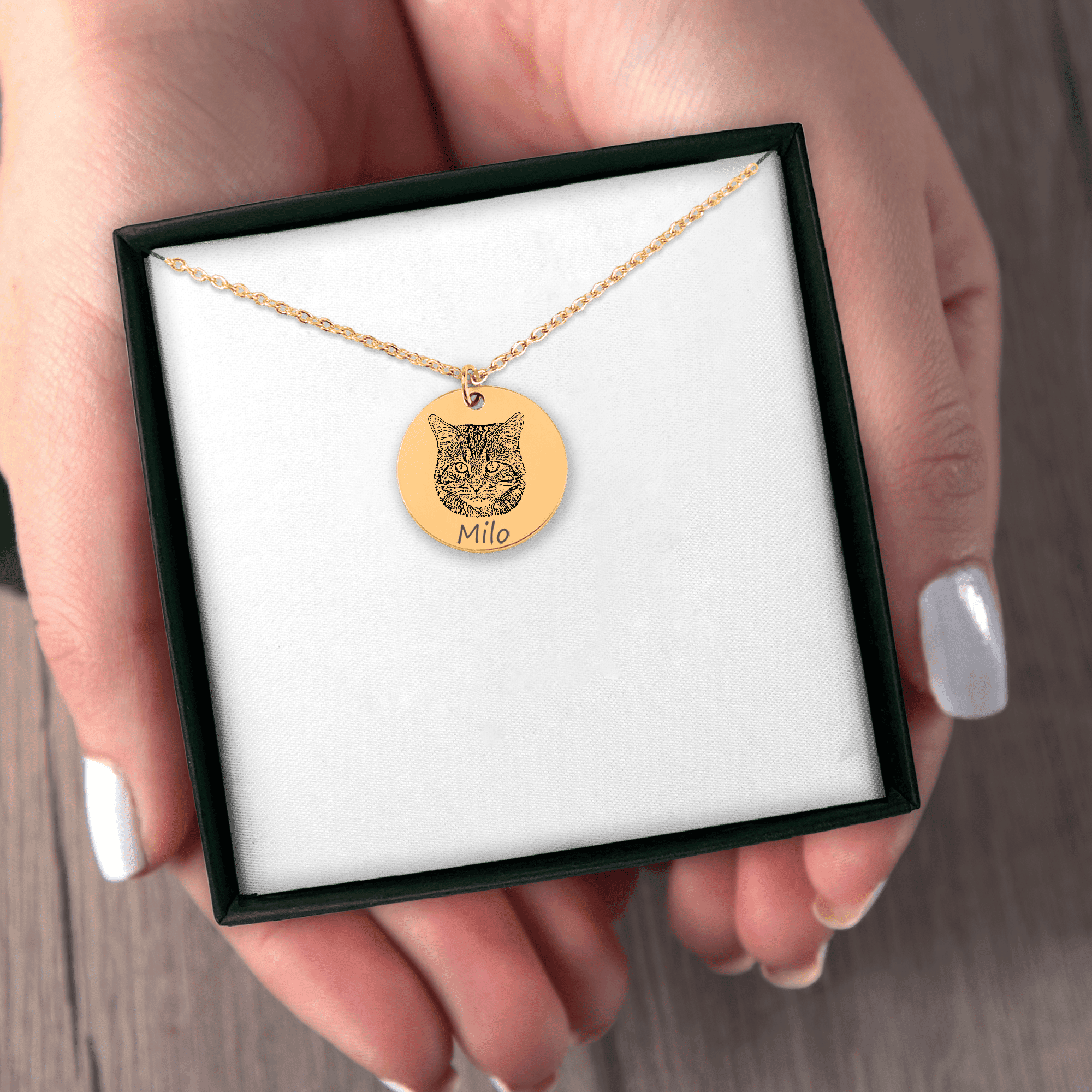 Custom Cat Portrait Necklace | Personalized Cat Mom Gift | Pet Memorial Jewelry