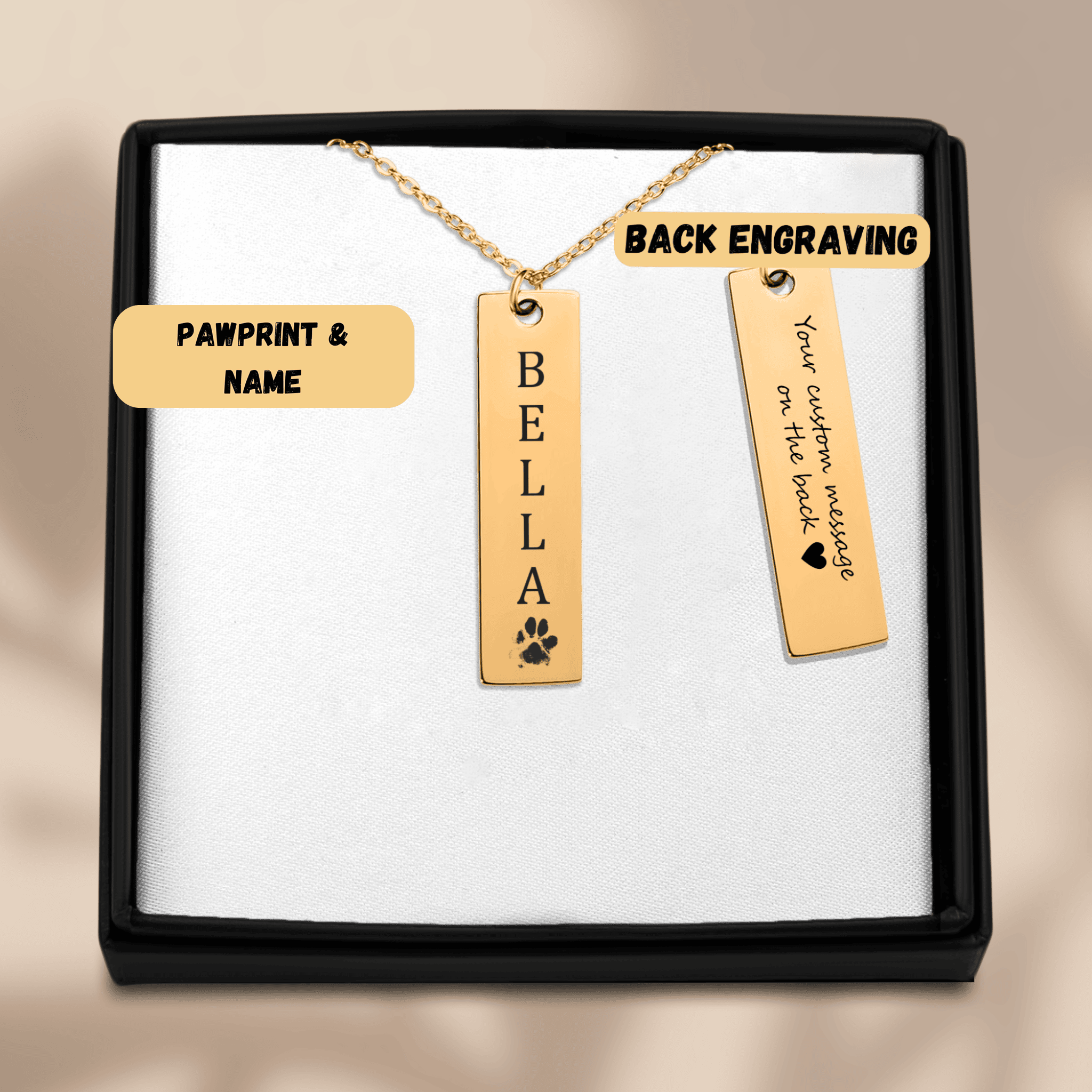 Personalized Paw Print Necklace | Custom Pet Memorial Jewelry | Dog & Cat Mom Gift