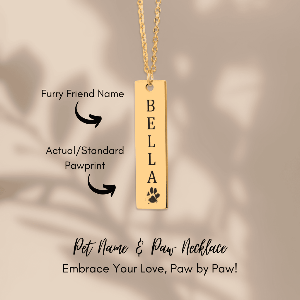 Personalized Paw Print Necklace | Custom Pet Memorial Jewelry | Dog & Cat Mom Gift